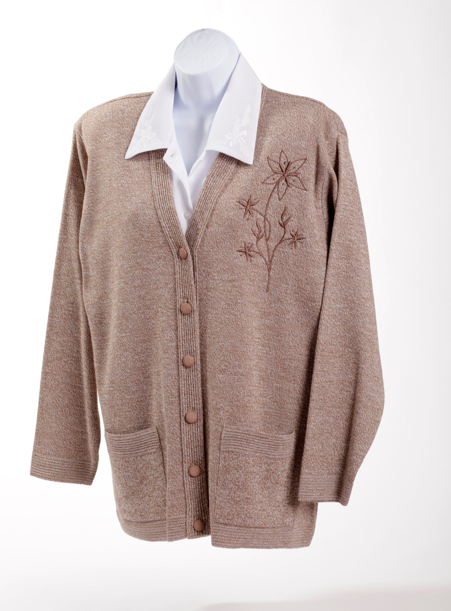 Marley Taupe Cardigan ( Brown ecru)