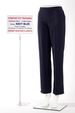 Load image into Gallery viewer, Ladies Comfort Fit Polyester Trousers - Navy Blue
