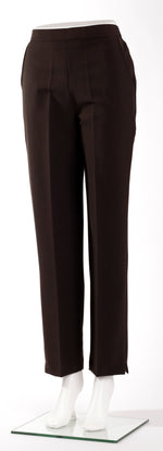 Load image into Gallery viewer, Ladies Comfort Fit Polyester Trousers - Chocolate Brown
