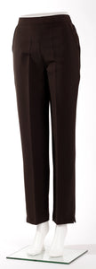 Ladies Comfort Fit Polyester Trousers - Chocolate Brown